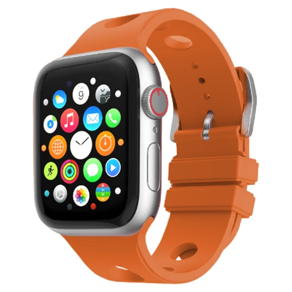 Apple Watch 2/3/4/5/6/7/8/9/10/se/nike/ultra 42mm Delikli Tasarım Silikon Kordon (KRD-147) ürün görseli 1