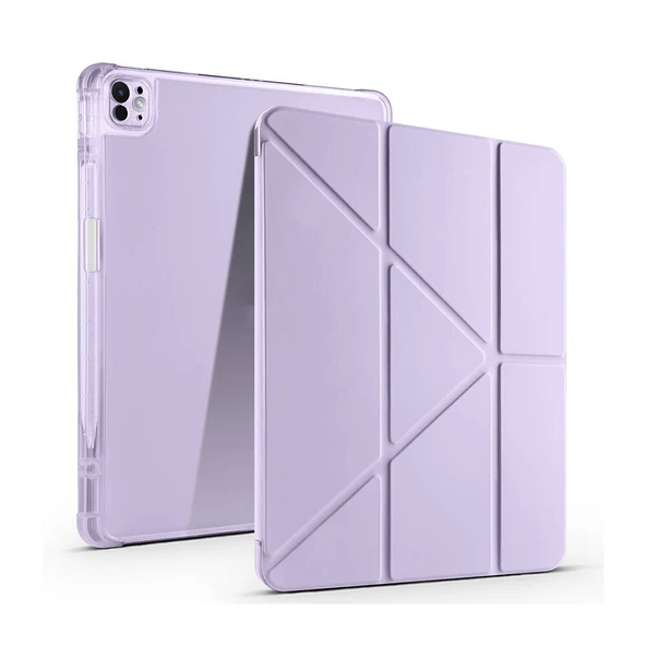HEPTEKİLETİŞİM Apple iPad Pro 13 2025 M5 Kılıf Kalem Bölmeli Standlı Kılıf (Tri Folding) ürün görseli 1