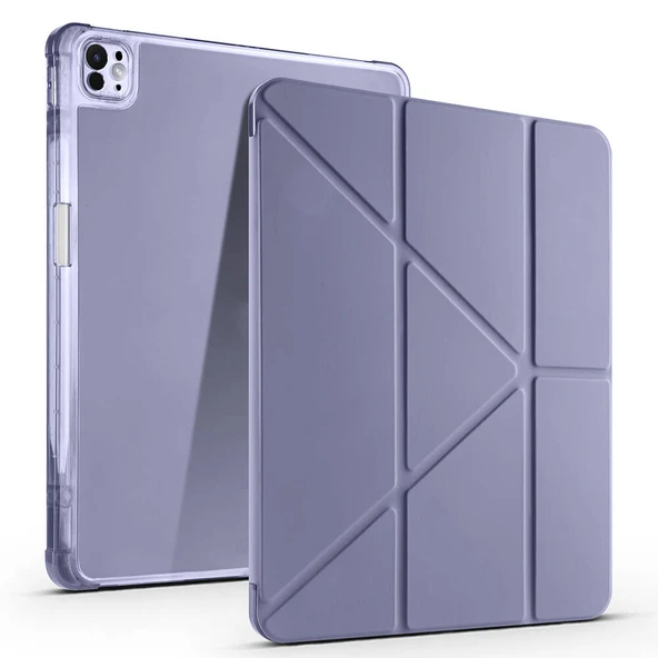 HEPTEKİLETİŞİM Apple iPad Pro 13 2025 M5 Kılıf Kalem Bölmeli Standlı Kılıf (Tri Folding) ürün görseli 1
