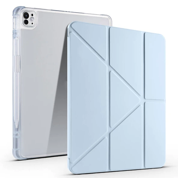 HEPTEKİLETİŞİM Apple iPad Pro 13 2025 M5 Kılıf Kalem Bölmeli Standlı Kılıf (Tri Folding) ürün görseli 1