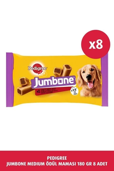 Pedigree Jumbone Sığır Etli Köpek Ödül Maması 180 G 8x ürün görseli 1