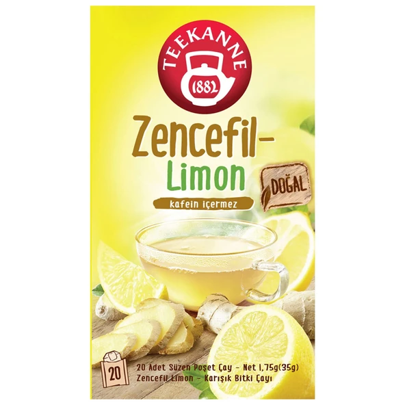 TEEKANNE BİTKİ ÇAYI ZENCEFİL LİMON KAFEİN İÇERMEZ 20Lİ 1,75GX20:35GR ürün görseli 1
