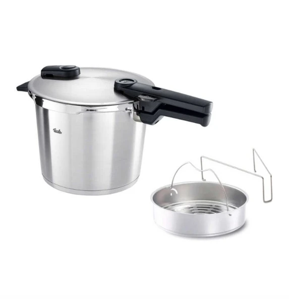Fissler Vitaquick Premium 6Lt Düdüklü Tencere Haşlama Aparatlı ürün görseli 1
