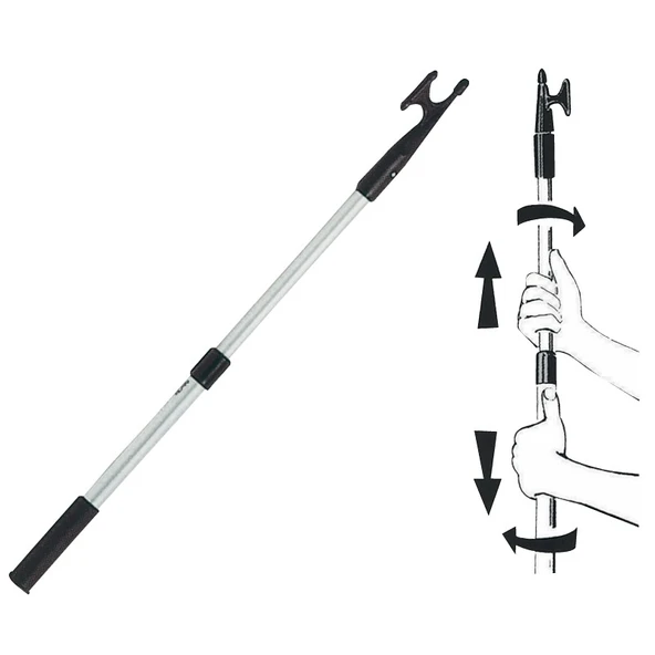 TELESKOPİK GÖNDER KANCASI SİYAH 115-200 CM TEKNE YAT ürün görseli 1