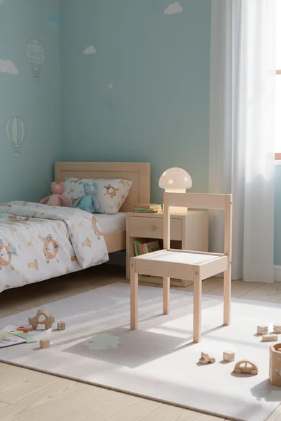 Montessori Çocuk Ahşap Etkinlik Masası Sandalyesi ürün görseli 1