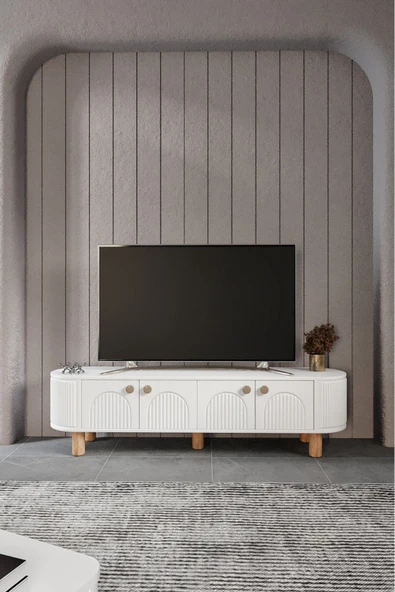Venüs Modüler Mebran Kapak. Duru  Tv Sehpas180 Cm Perast Oval Tv Ünitesi ürün görseli 1