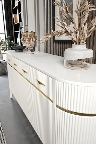 PİEDRA MOBİLYA Moduler Mdf Mebran Kapak Oval Konsol - Resim 2