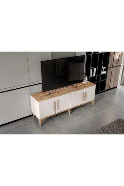 Venüs Modüler Mebran Kapak. reni Tv Sehpas 160 Cm Perast Oval Tv Ünitesi ürün görseli 1