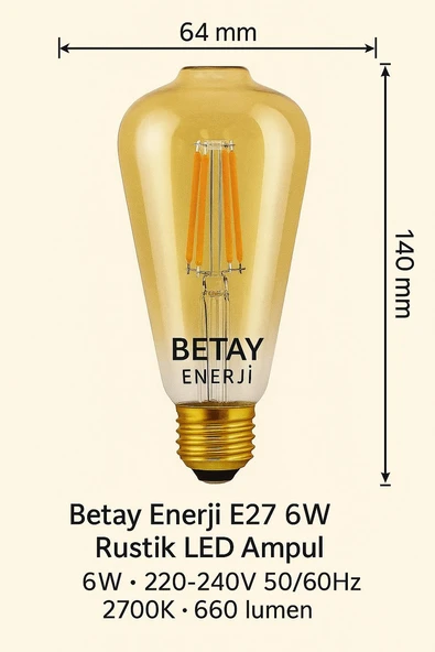 RUSTİK LED FILAMENT AMPUL ürün görseli 1