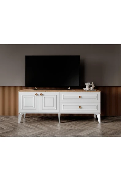 Venüs Modüler Mebran Kapak. Duru Tv Sehpas 160 Cm Perast Oval Tv Ünitesi ürün görseli 1