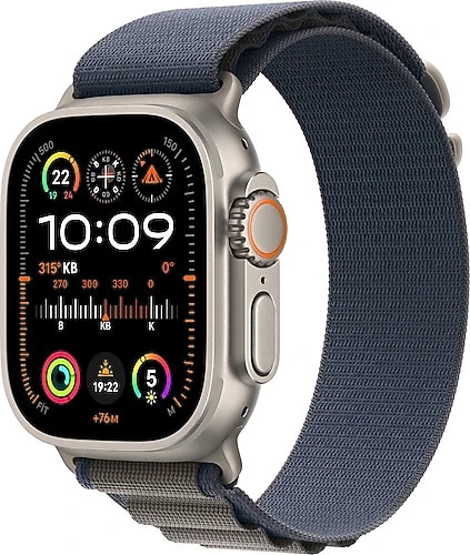 Apple Watch Ultra 2 GPS + Cellular 49mm Natürel Titanyum Olive Alpine Loop Vitrin ürün görseli 1