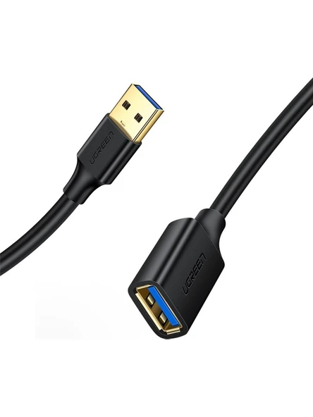 Ugreen 10373, ugreen us129, usb 3.0 uzatma kablosu, usb a erkek dişi kablo, 5gbps veri aktarım kablosu, ugreen 2m usb uzatma kablosu, usb 3.0 extension cable, ugreen siyah usb kablo ürün görseli 1