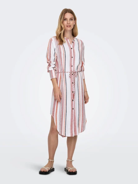 15295855 ONLOHIO L/S STRIPE SHIRT DRESS PNT ürün görseli 1
