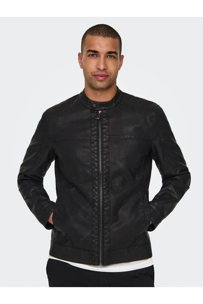 22012339 ONSMIKE PU RACER JACKET OTW VD - Resim 4