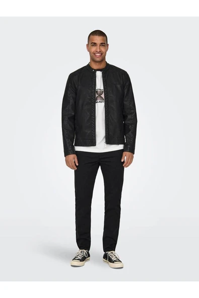 22012339 ONSMIKE PU RACER JACKET OTW VD - Resim 5