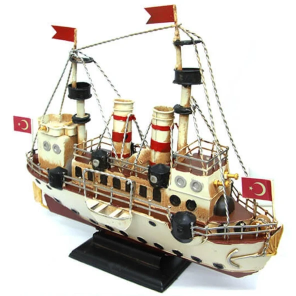 Dekoratif Retro Metal Buharlı Gemi Vintage 34cm No.1 ürün görseli 1