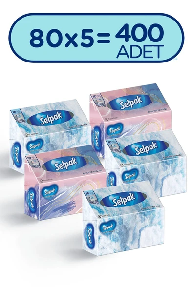 Selpak ® El Ve Yüz Havlusu 5'li 400 Yaprak Kutulu ürün görseli 1