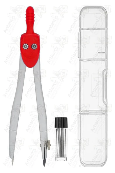 Renkli Metal Pergel 1 Adet Teknik Çizim Pergeli Matematik Geometri Pergel Yedek Uçlu Plastik Kutulu ürün görseli 1