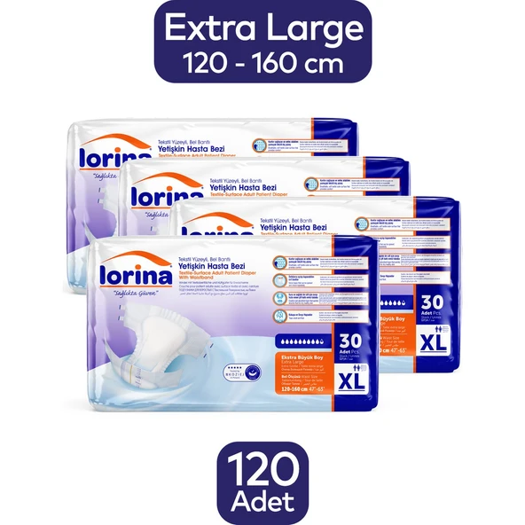 Lorina Belbantlı Ekstra Büyük Boy XL 30'lu 4 Adet Hasta Bezi ürün görseli 1