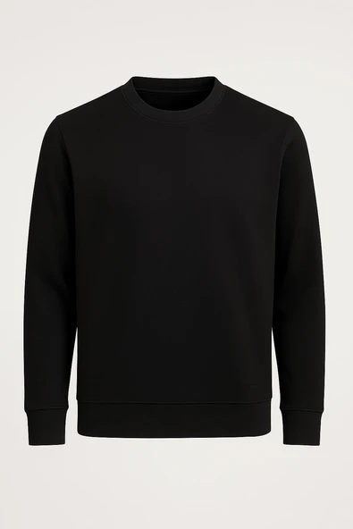 Troy Erkek Slim Fit Uzun Kol Sıfır Yaka Sweatshırt-7457 ürün görseli 1