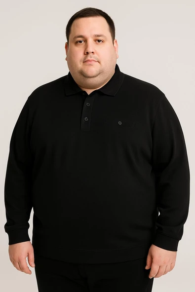 Ercan Büyük Beden Erkek Polo Yaka Uzun Kol Sweatshirt - 7417 ürün görseli 1