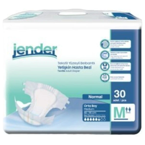 Jender Belbantlı Orta Boy M 30'lu 4 Adet Hasta Bezi ürün görseli 1