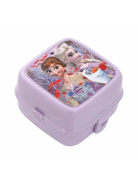 Beslenme Kutusu 4 Bölmeli Frozen 2 Lila Renk Kız Figürlü 1 Adet Yemek Saklama Kabı Beslenme Çantası ürün görseli 1