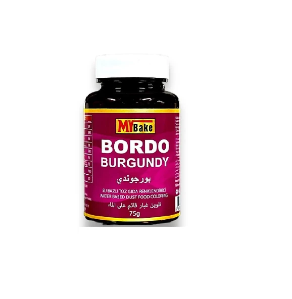 SU BAZLI TOZ  GIDA BOYASI MY BAKE 75 GR BORDO ürün görseli 1