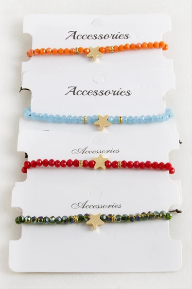 Yıldız Kristal Makrome İp Bileklik - Resim 2