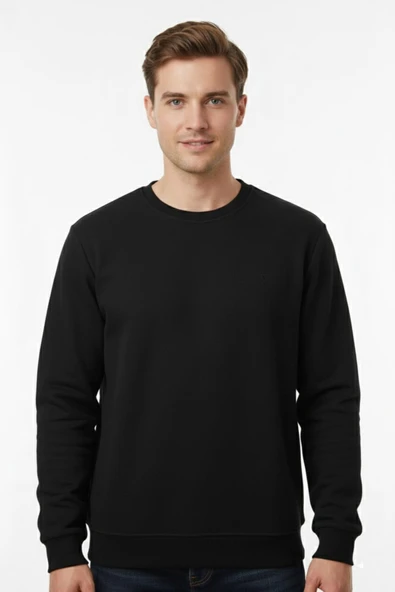 Erkek Büyük Beden Sıfır Yaka Selanik Sweatshirt BGL-ST04927 ürün görseli 1