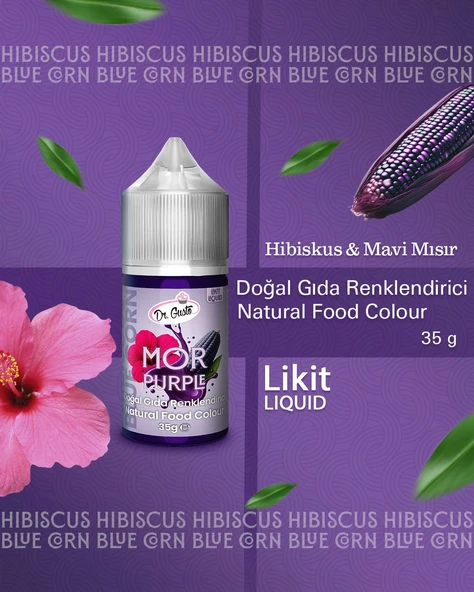 DOĞAL LİKİT GIDA  BOYASI DR.GUSTO 35 GR MOR ürün görseli 1