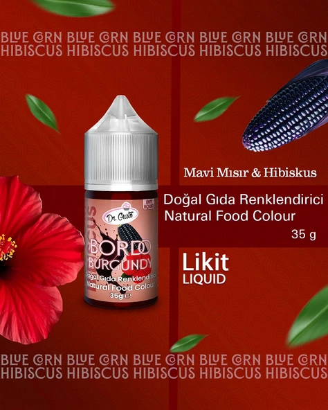DOĞAL LİKİT GIDA  BOYASI DR.GUSTO 35 GR BORDO ürün görseli 1
