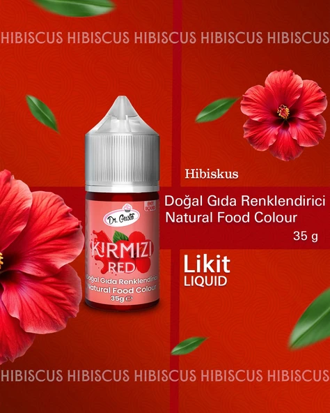 DOĞAL LİKİT GIDA  BOYASI DR.GUSTO 35 GR KIRMIZI ürün görseli 1