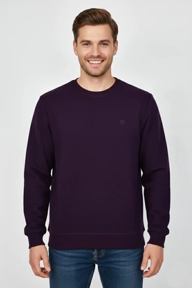 Erkek Sıfır Yaka Selanik Sweatshirt Regular Kalıp BGL-ST04926 ürün görseli 1