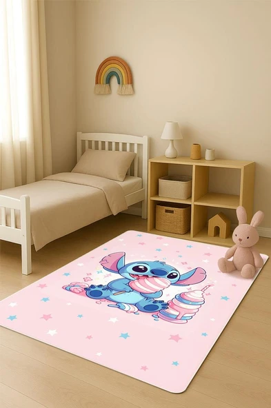 Parlak Kadife Kumaş Dijital Baskı Dot Kaymaz Tabanlı Çocuk ve Genç Odası Halısı H0986 RENKLİ 160 X 230 ürün görseli 1