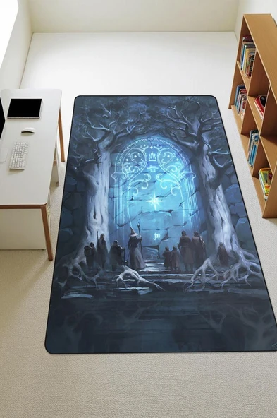 Parlak Kadife Kumaş Dijital Baskı Dot Kaymaz Tabanlı Çocuk ve Genç Odası Halısı H0537 RENKLİ 180 X 280 ürün görseli 1
