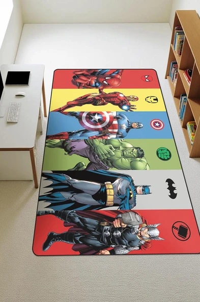 Parlak Kadife Kumaş Dijital Baskı Dot Kaymaz Tabanlı Çocuk ve Genç Odası Halısı H0560 RENKLİ 180 X 280 ürün görseli 1