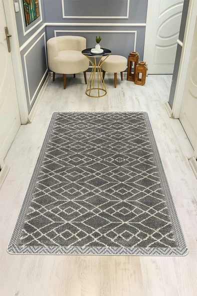 Parlak Parlak Kadife Kumaş Dijital Baskı Etnik Desenli Dot Kaymaz Tabanlı Halı Kumaş Dijital Baskı Dot Kaymaz Tabanlı Mutfak Halısı H0250 RENKLİ 100 X 200 ürün görseli 1