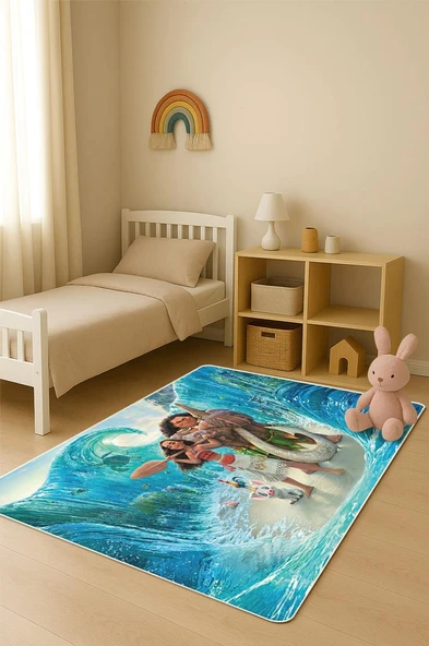 Parlak Kadife Kumaş Dijital Baskı Dot Kaymaz Tabanlı Çocuk ve Genç Odası Halısı H0548 RENKLİ 80 X 200 ürün görseli 1