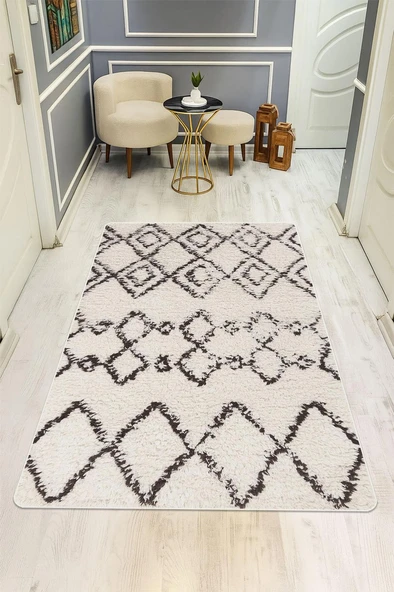 Parlak Parlak Kadife Kumaş Dijital Baskı Etnik Desenli Dot Kaymaz Tabanlı Halı Kumaş Dijital Baskı Dot Kaymaz Tabanlı Mutfak Halısı H0010 RENKLİ 180 X 280 ürün görseli 1