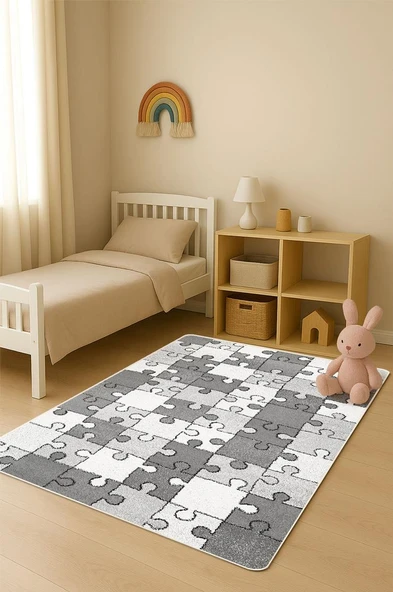 Parlak Kadife Kumaş Dijital Baskı Dot Kaymaz Tabanlı Çocuk ve Genç Odası Halısı H1137 RENKLİ 200 X 300 ürün görseli 1