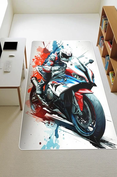 Parlak Kadife Kumaş Dijital Baskı Dot Kaymaz Tabanlı Çocuk ve Genç Odası Halısı H0668 RENKLİ 100 X 300 ürün görseli 1