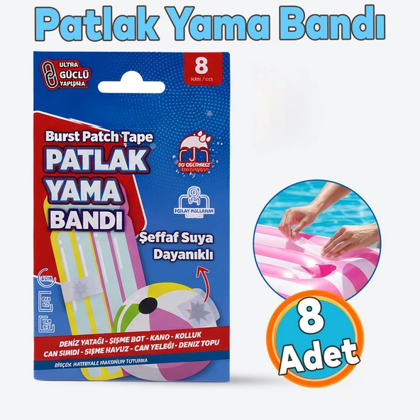 Patlak Yama Bandı Deniz Yatağı Deniz Topu Şişme Havuz Tamir Bandı Suya Dayanıklı 8 Adet ürün görseli 1