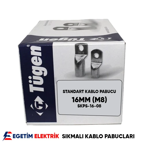 Tügen 16'lık M8 Standart Skp Sıkmalı Kablo Pabucu ( 10 Adet ) ürün görseli 1