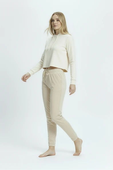 Bravie Jogger Paça Eşofman Altı Bej 3013 ürün görseli 1