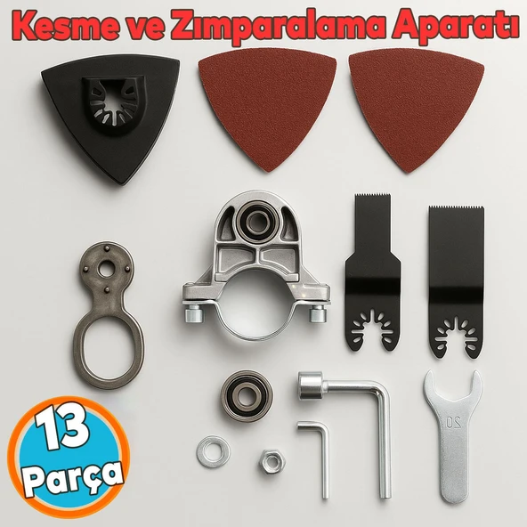 Çok Amaçlı Kesme Zımparalama Aparatı M14 Uyumlu 115 mm Spiral Adaptör 13 Parça ürün görseli 1