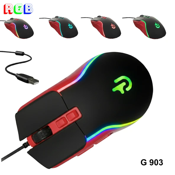Trio - G903 Siyah RGB Gaming Mouse | Kablolu Oyuncu Faresi ürün görseli 1
