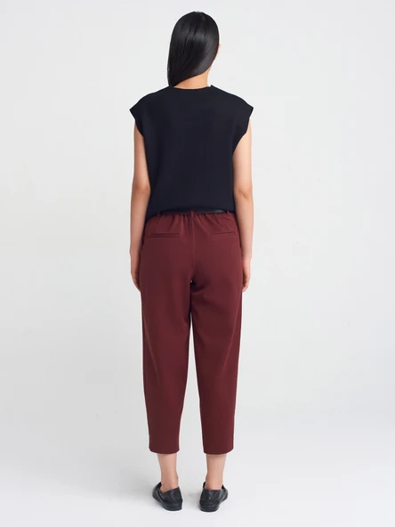 71590 DİLVİN KEMERLİ CROP PANTOLON - Resim 9