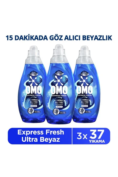 Omo Express Fresh Ultra Beyaz Sıvı Çamaşır Deterjanı 1480 ml X3 ürün görseli 1