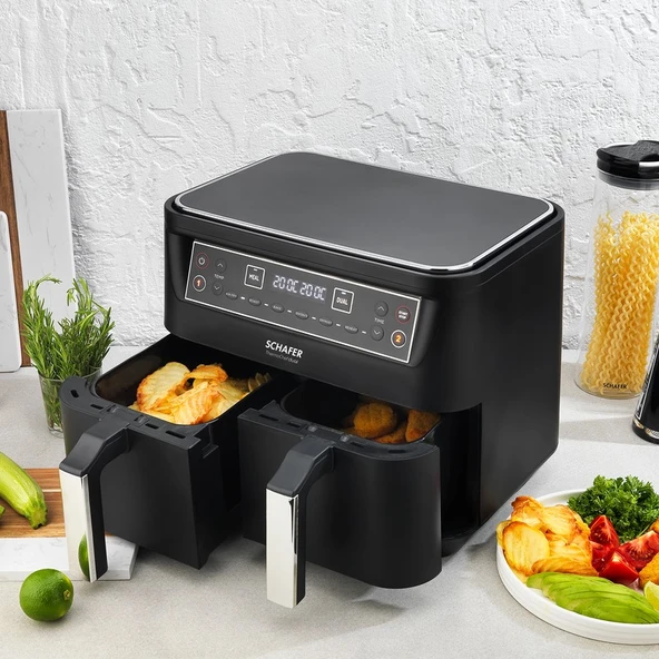 Schafer Thermochef Dual Dijital Airfryer/Sıcak Hava Fritözü ürün görseli 1